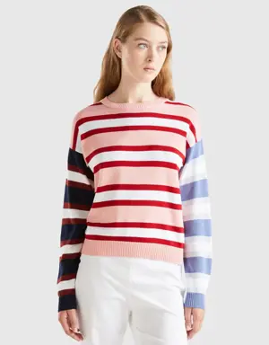 striped sweater in pure cotton
