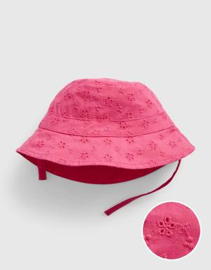 Baby Eyelet Bucket Hat pink