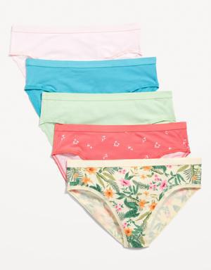 High-Waisted Cotton Bikini Underwear 5-Pack for Women pink