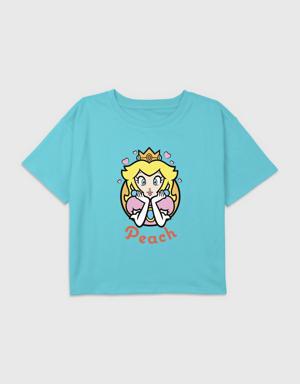 Kids Nintendo Peach Hearts Tee blue