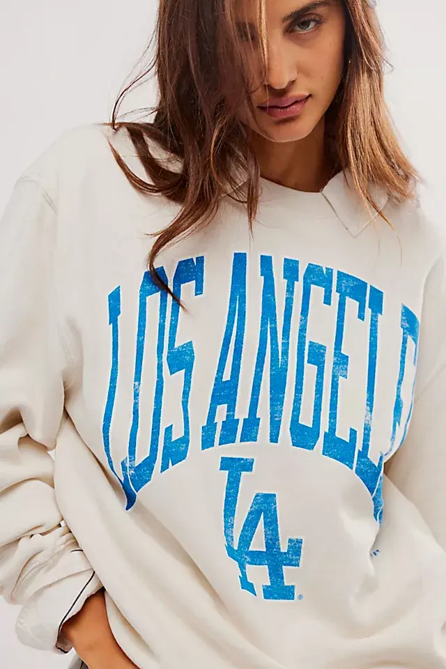 Free People Dodgers Boyfriend Crewneck. 3