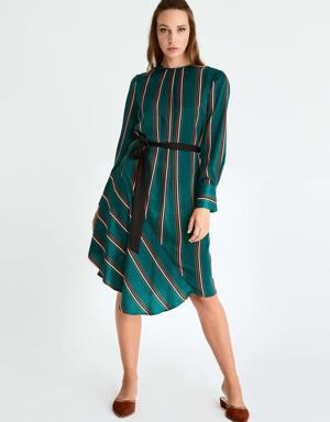 Emerald Pattern-Block Dress