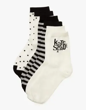 Logo 3 Pack Shortie Crew Socks