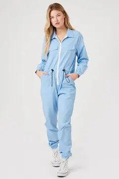 Forever 21 Forever 21 Toggle Drawstring Jumpsuit Sky Blue. 2