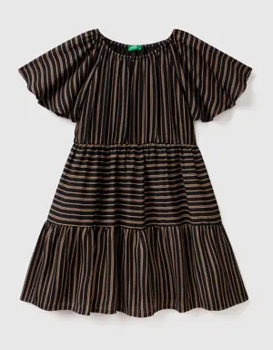 striped dress with flounces
