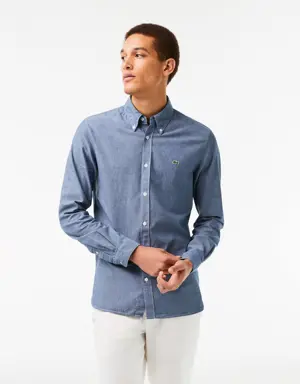 Men's Slim Fit Cotton Chambray Shirt