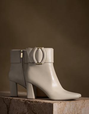 Ravello Leather Ankle Boot beige