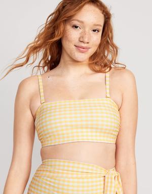 Matching Bandeau Bikini Swim Top for Women yellow