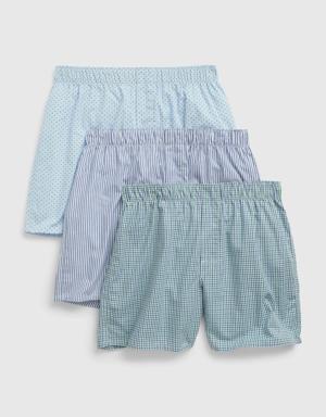 Gap Cotton Boxers (3-Pack) gray
