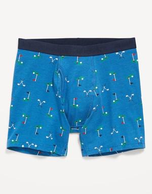 Printed Built-In Flex Boxer-Briefs Underwear for Men -- 6.25-inch inseam