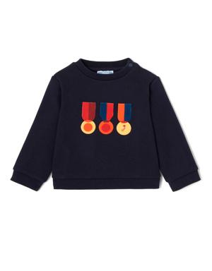Madalya Tasarımlı Erkek Bebek Sweatshirt