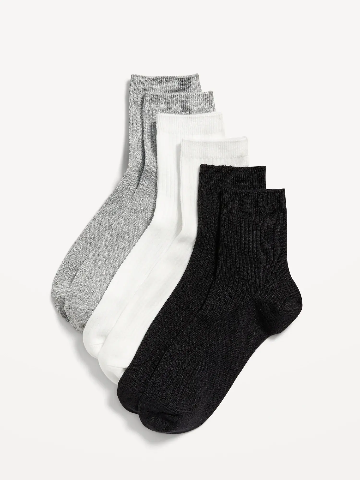 Old Navy Quarter Crew Socks 3-Pack for Women gray. 1