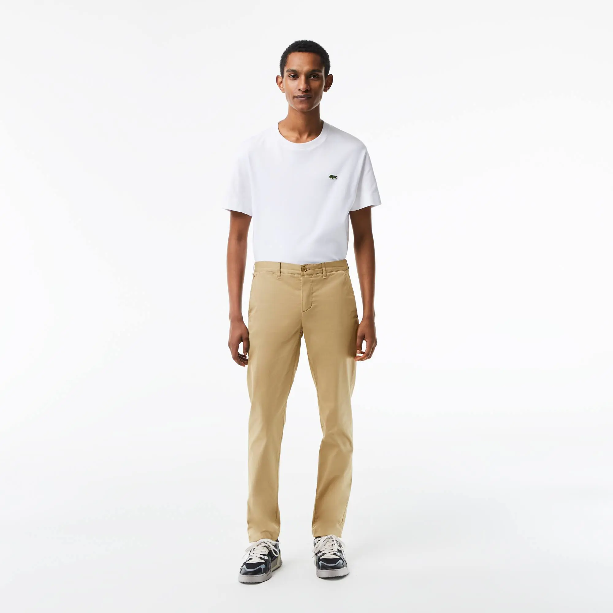 Lacoste Men's Slim Fit Stretch Cotton Chino Trousers. 1