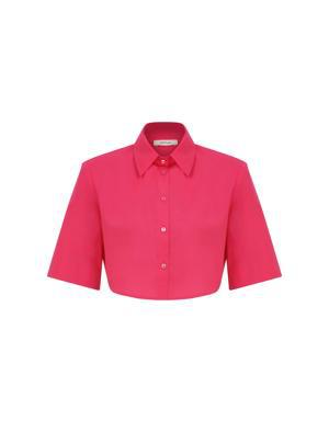 Crop Poplin Fuchsia Women's Shirt