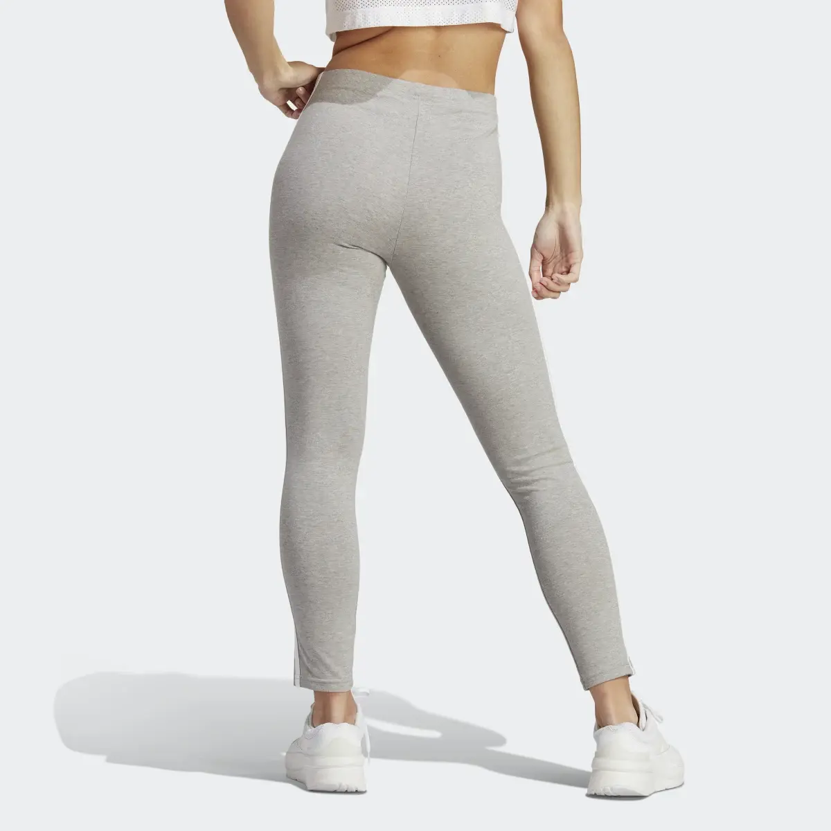 Adidas Essentials 3-Stripes High-Waisted Single Jersey Leggings. 2