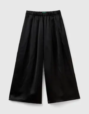 palazzo trousers in satin