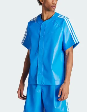 Faux Leather Adicolor 3-Stripes Baseball Shirt