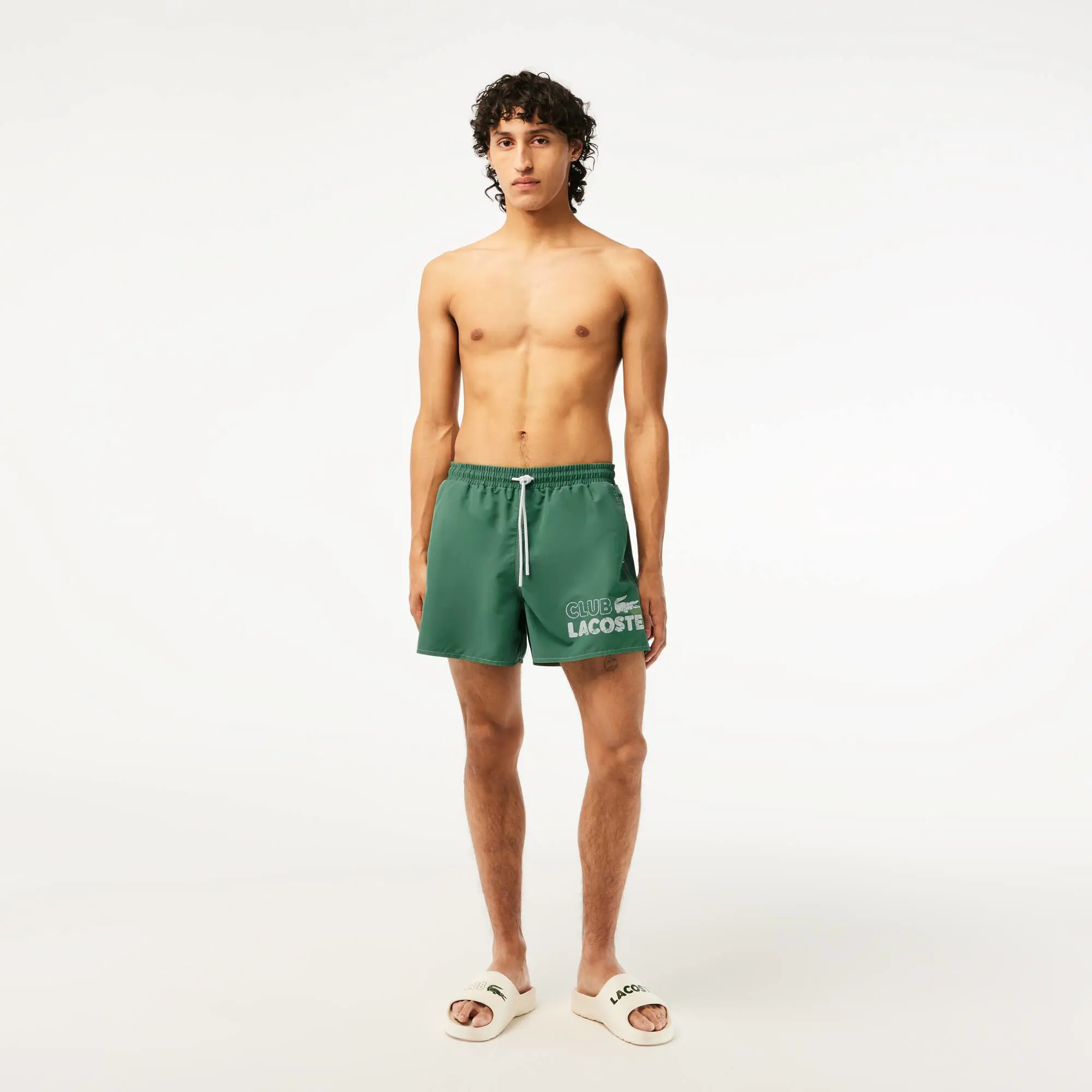 Lacoste Men’s Lacoste Quick Dry Swim Trunks with Integrated Lining. 1