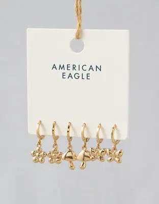 American Eagle O Metal Motif Earrings 3-Pack. 1