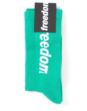 Yeşil Logo Jakarlı Kadın Çorap