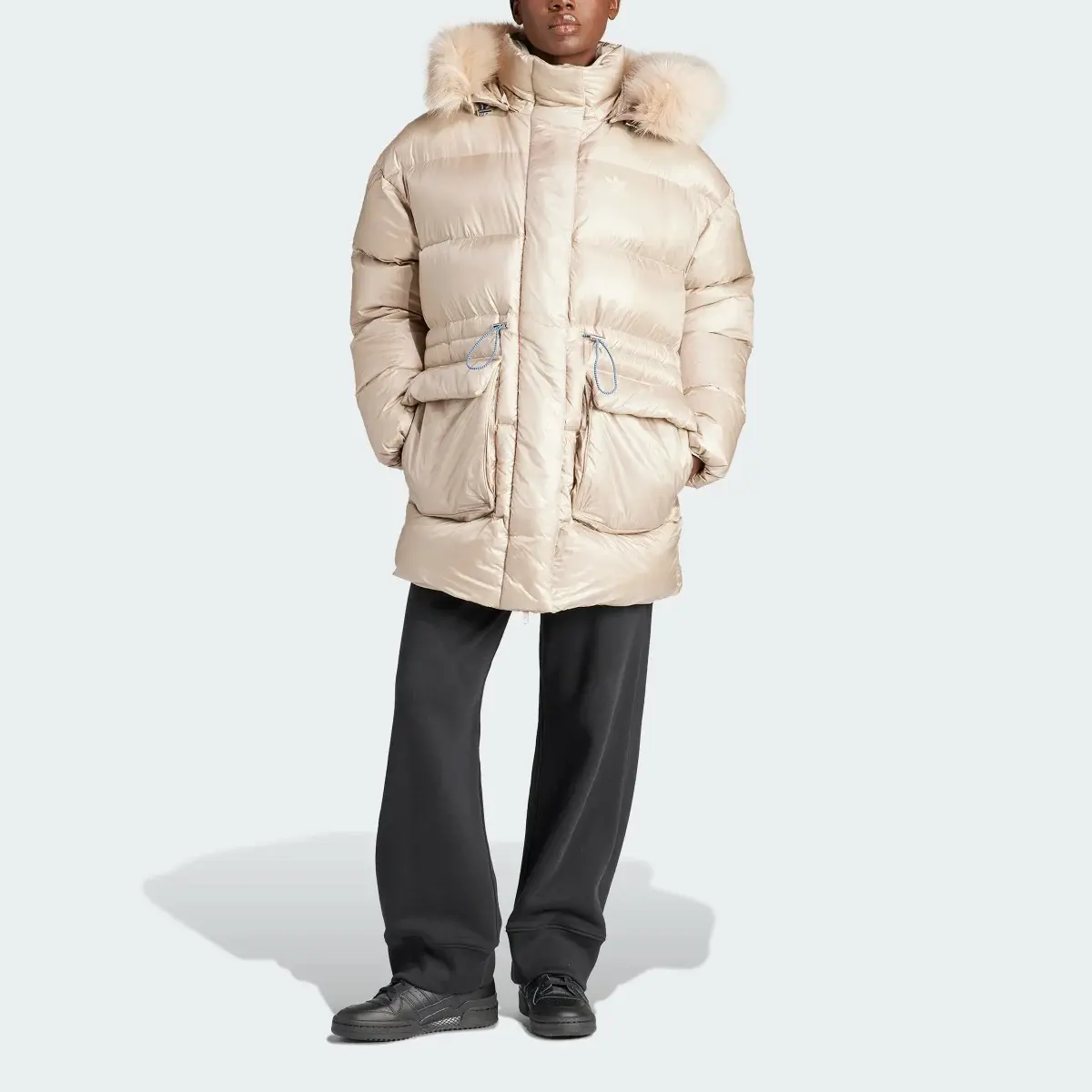 Adidas Puffed Long Fur Jacket. 1