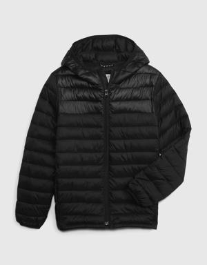 Kids 100% Recycled Lightweight Puffer Jacket black