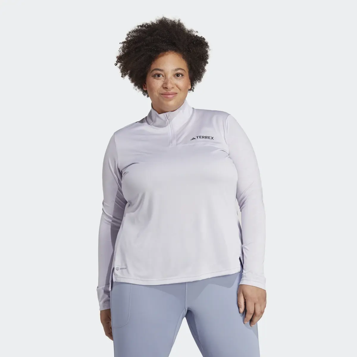 Adidas Terrex Multi Half-Zip Long Sleeve Tee (Plus Size). 2