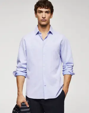 Slim-fit cotton structured shirt