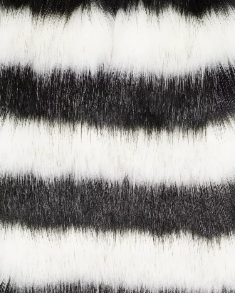 Kate Spade Striped Faux Fur Pull Through Scarf. 3