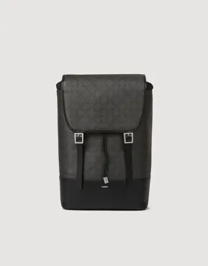 Square Cross coated canvas backpack