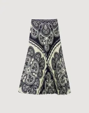 Floaty bandana-print maxi skirt