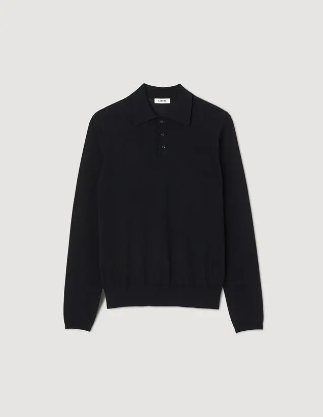 Sandro Fine knit polo shirt. 2