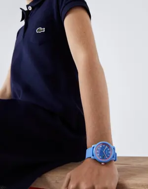 Relógio Lacoste.12.12 com pulseira de silicone azul para criança