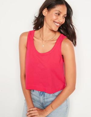Vintage Cropped Tank Top for Women pink