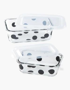 Deco Dot 2pc Rectangular Food Storage Containers