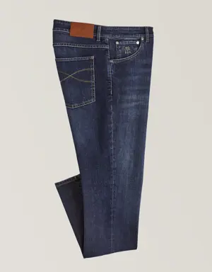 Stretch Five-Pocket Garment Dyed Slim Fit Jeans