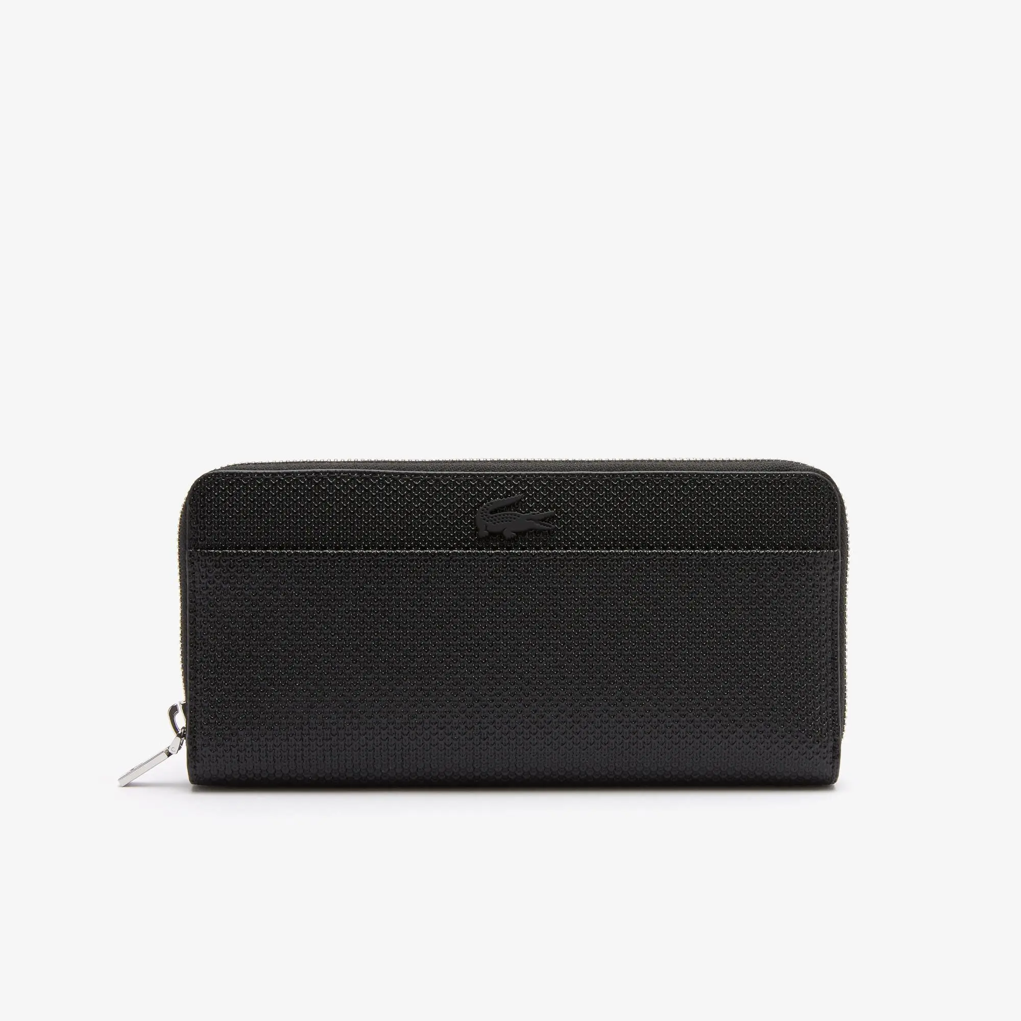 Lacoste Unisex Chantaco Zipped Piqué Leather Large Wallet. 1