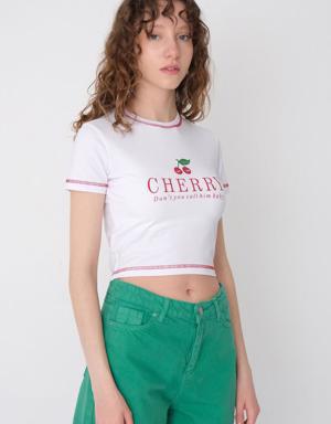 CHERRY DON'T YOU CALL HİM BABY Baskılı T-shirt