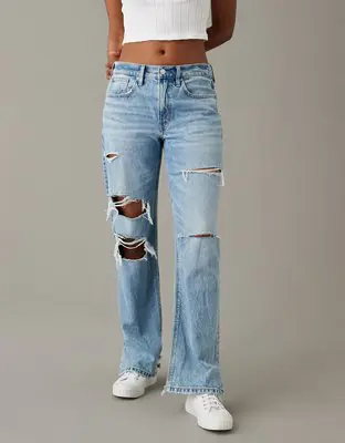American Eagle Strigid Low-Rise Baggy Straight Jean. 1