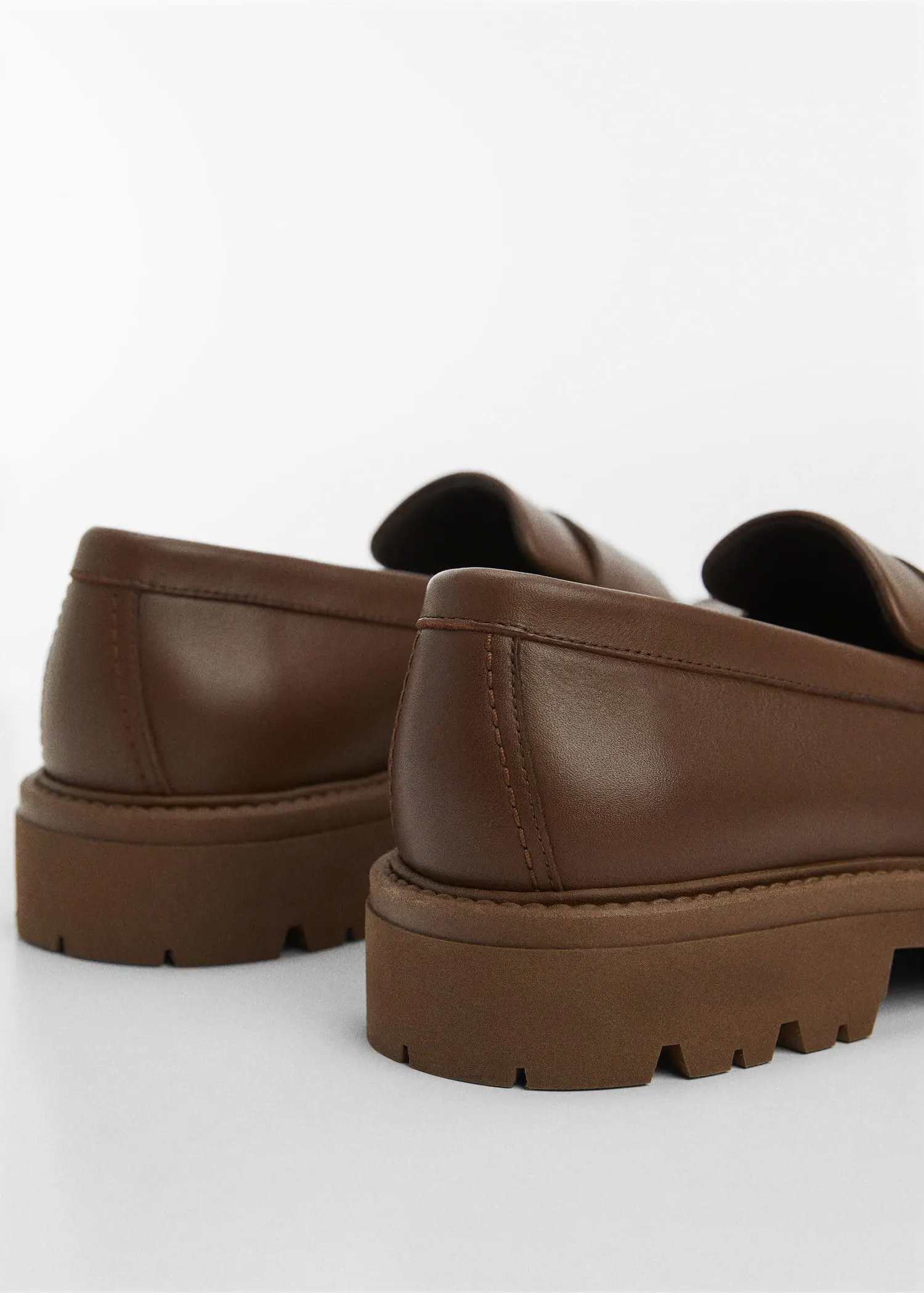 Mango Leather moccasin with track sole. 2