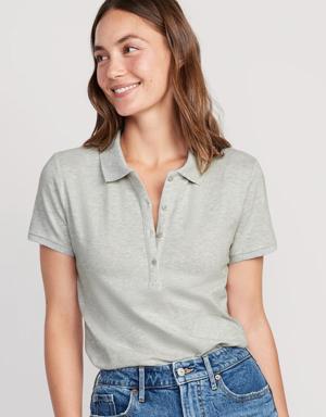 Uniform Pique Polo Shirt for Women gray