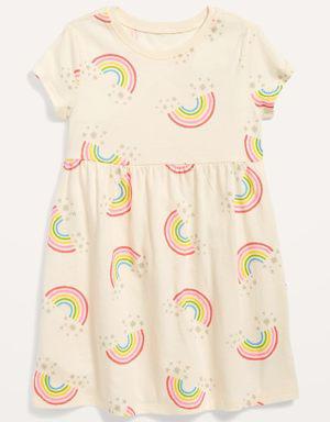 Old Navy Fit & Flare Short-Sleeve Jersey Dress for Toddler Girls white