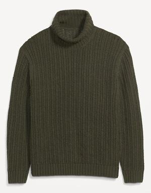 Loose Textured-Knit Turtleneck Sweater for Men