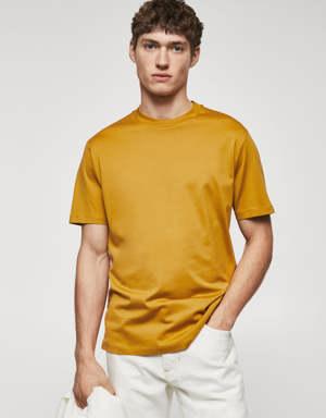 Mango Merzerisiertes Basic-T-Shirt Lightweight