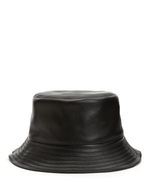 Siyah Logolu Kadın Deri Şapka