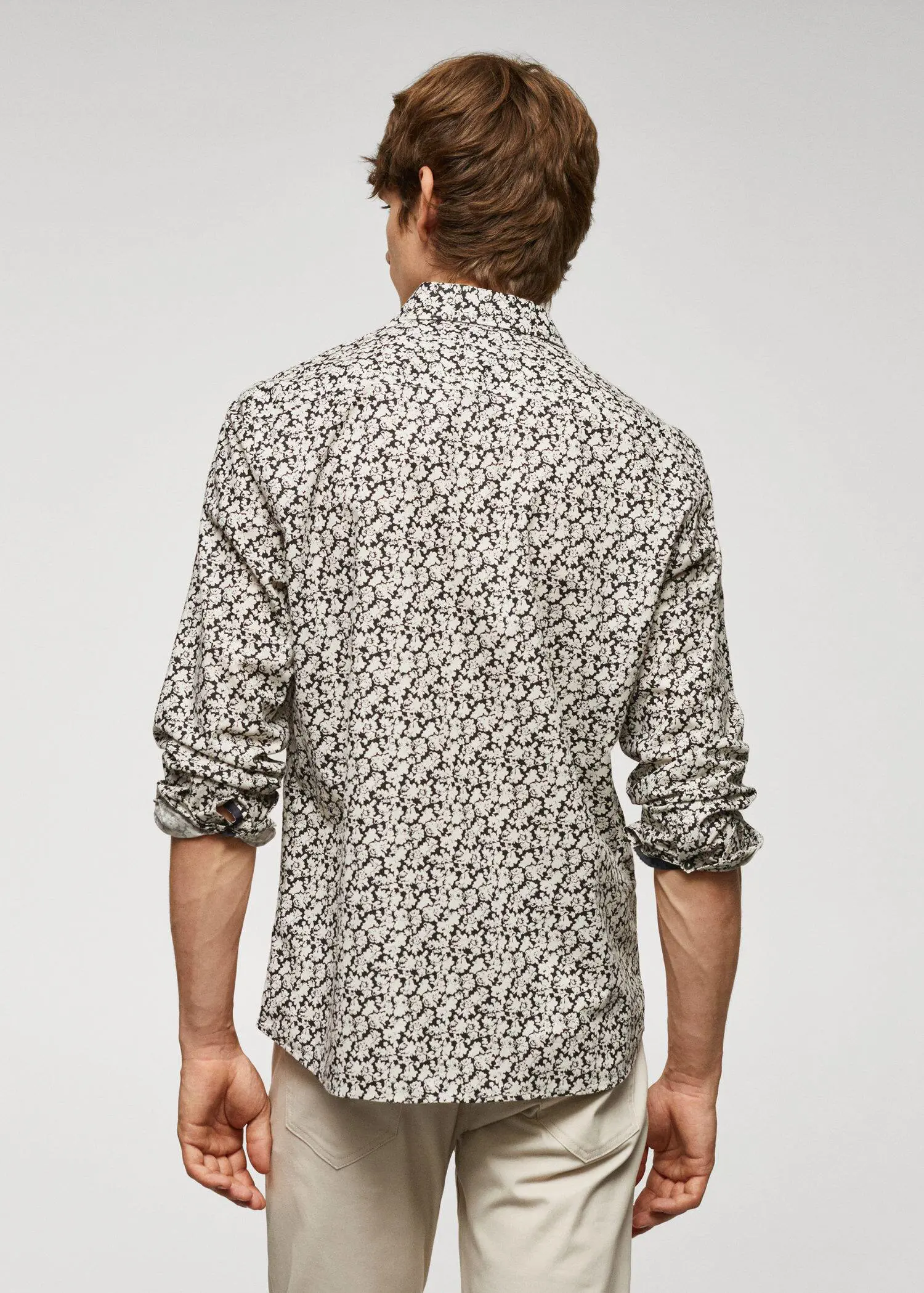 Mango 100% cotton floral-print shirt. 3