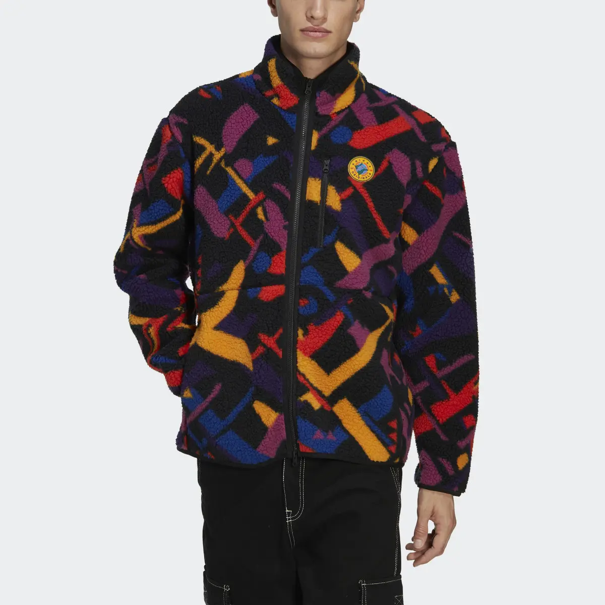 Adidas Wander Hour Full-Zip Printed Fleece Jacket. 1