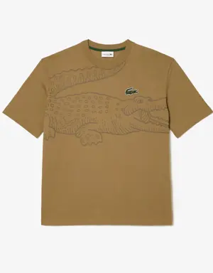 Men’s Lacoste Round Neck Loose Fit Crocodile Print T-shirt