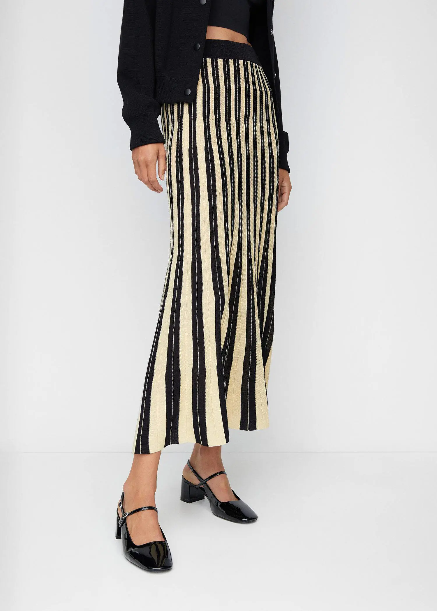 Mango Striped knitted skirt. 2