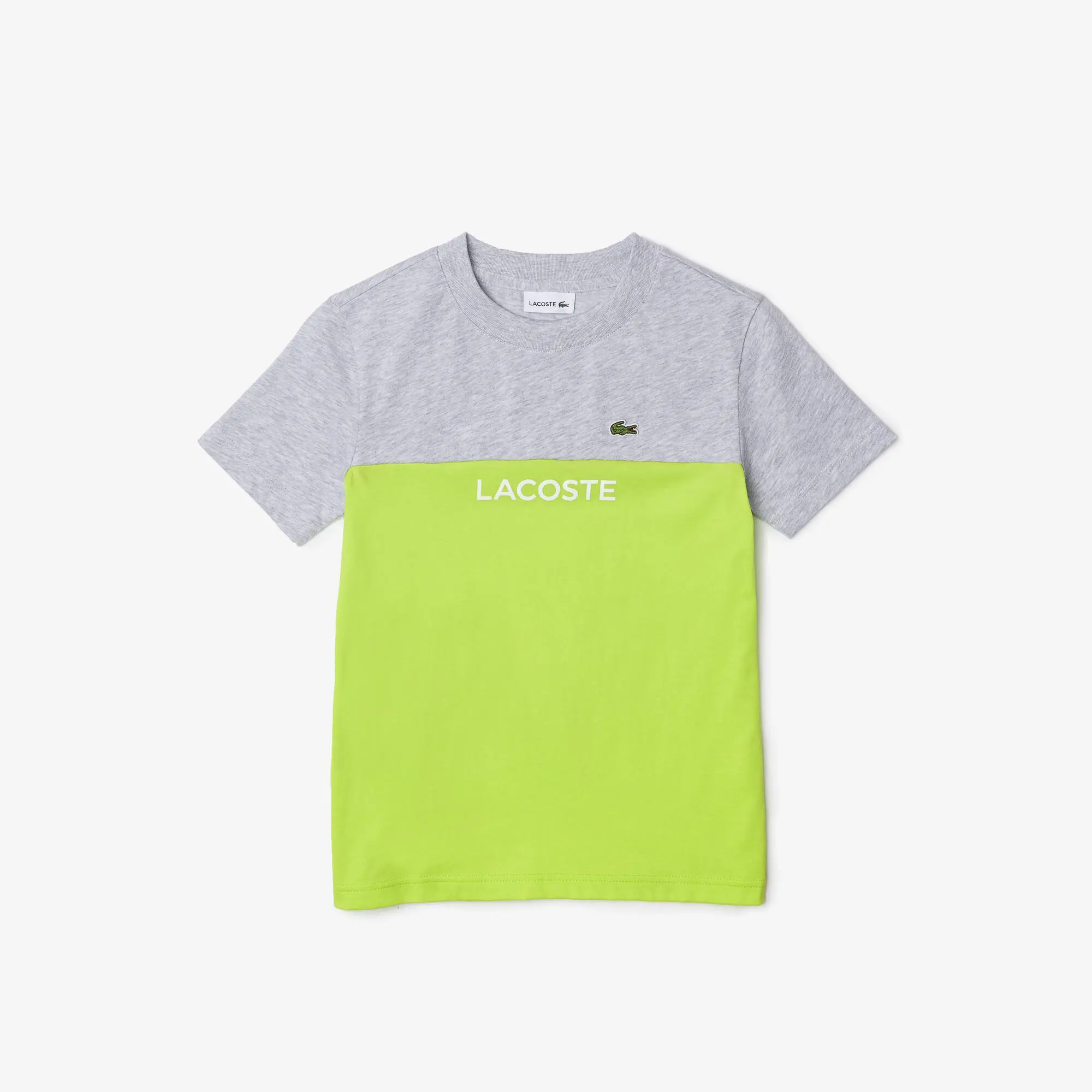 Lacoste Camiseta infantil Lacoste en punto de algodón ecológico color block. 2